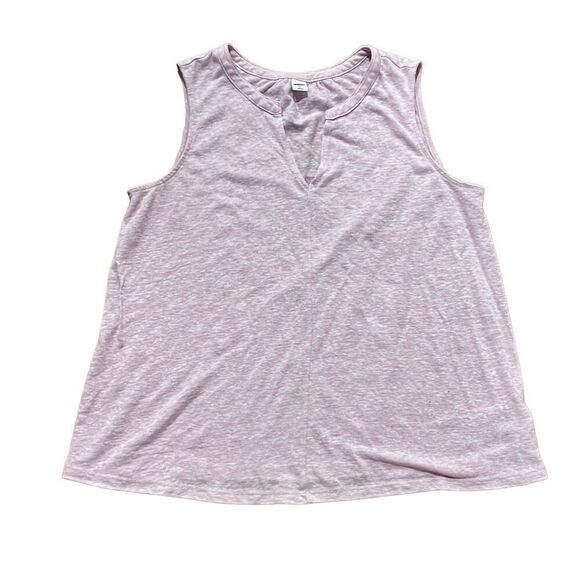 Old Navy purple linen blend notch tank size m - Picture 1 of 7